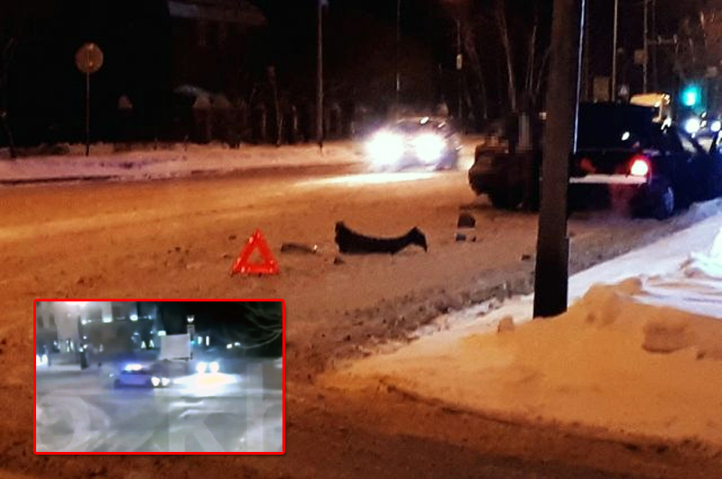 Sərxoş “Prius” sürücüsünü qovan yol polisi maşınları toqquşdu