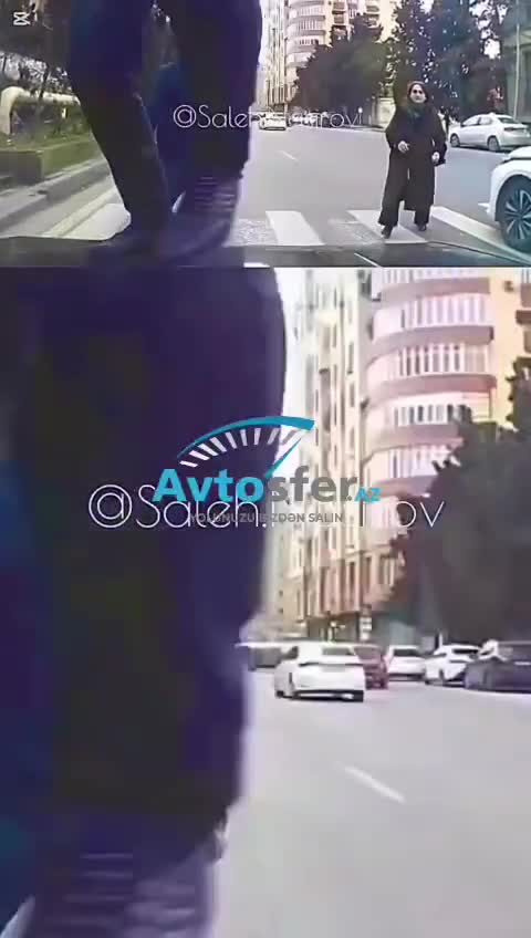 Bakıda piyada sürücüyə hirslənib maşının üstünə dırmaşdı