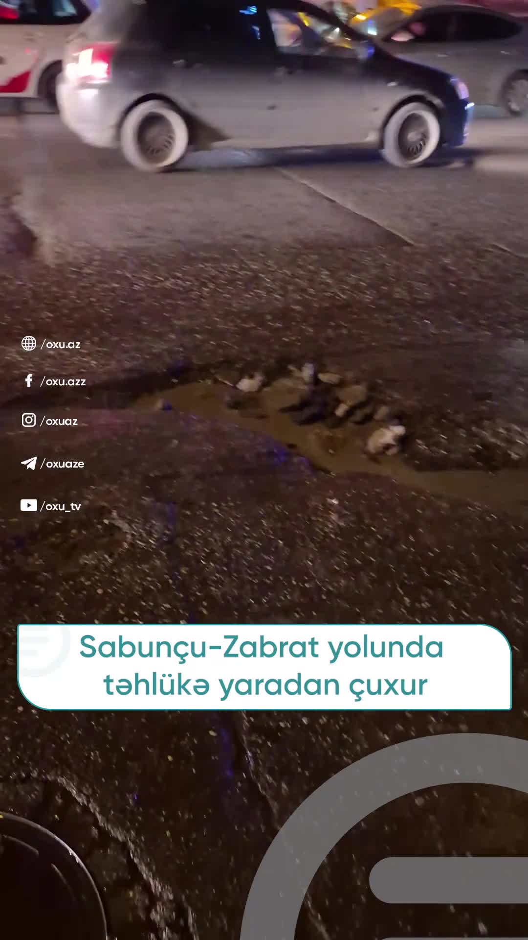 Sabunçu-Zabrat yolundakı sürücülər üçün həyati təhlükə