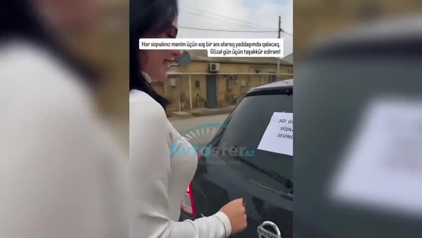 Qadın sürücü ad günündə kişiləri qayda pozmağa məcbur etdi 