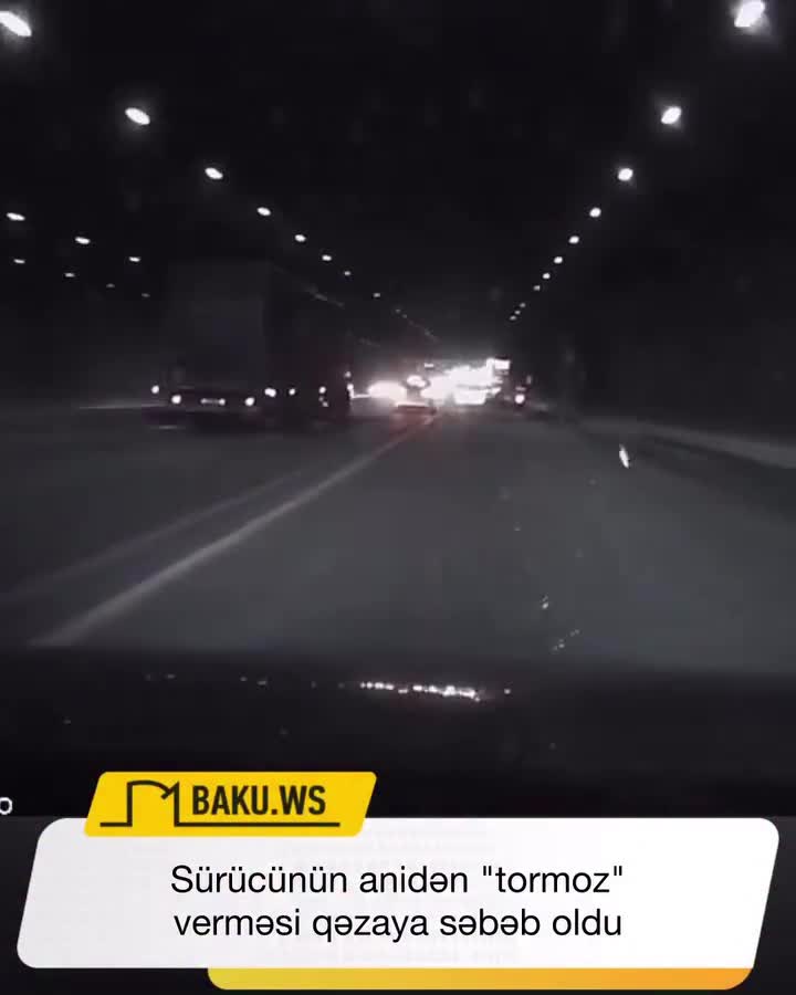 Sürücünün anidən "tormoz" verməsi qəzaya səbəb oldu