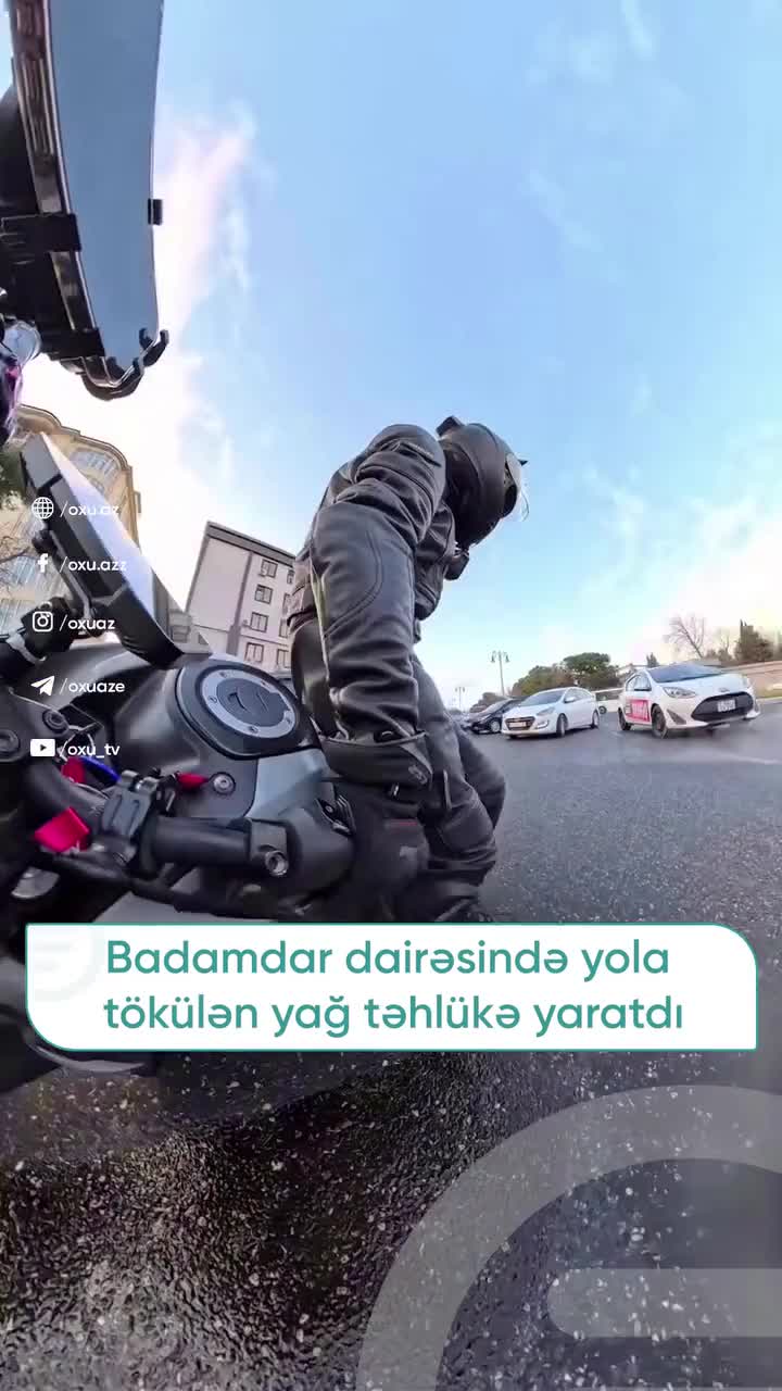 Motosiklet sürücü ÖLÜMDƏN qurtuldu