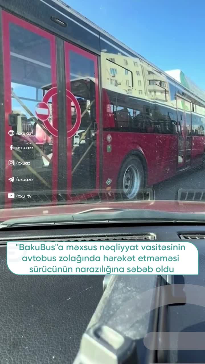 "BakuBus"ın sürücüsü niyə avtobus zolağı ilə hərəkət etmir?