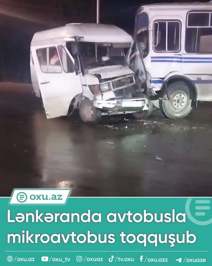 Lənkəranda avtobusla mikroavtobus TOQQUŞUB
