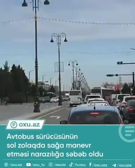 Sumqayıtda avtobus yol hərəkəti qaydalarını pozdu