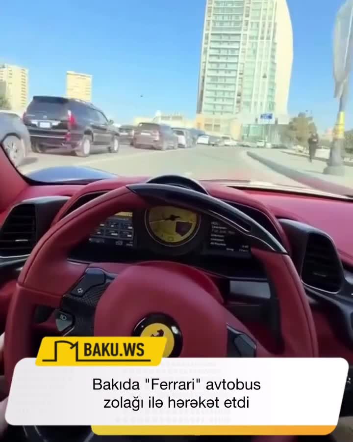 Bakıda "Ferrari"nin sürücüsü qaydaları kobud şəkildə pozdu