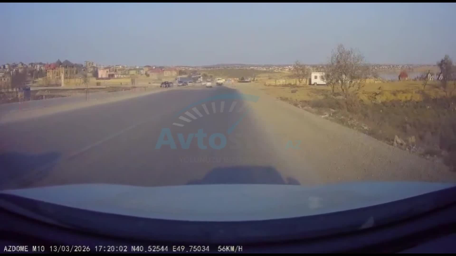 Təmirli yolda sürücü təhlükəli manevr etdi