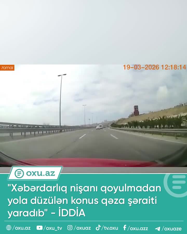 Yola düzülən konus qəza şəraiti yaradıb