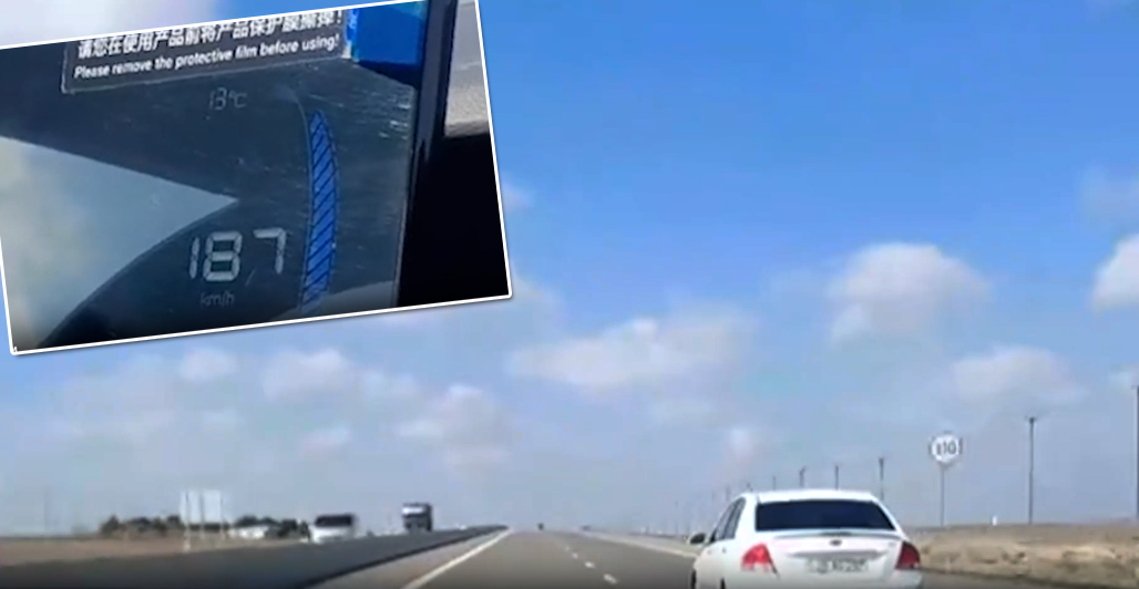 Sürət həddini 200-ə çatdırdı və telefona çəkdi