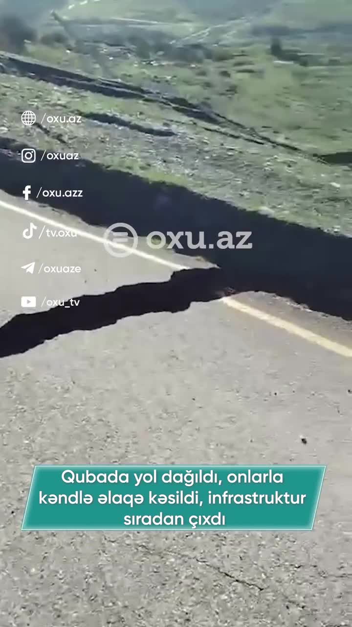 Qubada yer yarıldı, 10 kəndlə əlaqə kəsildi