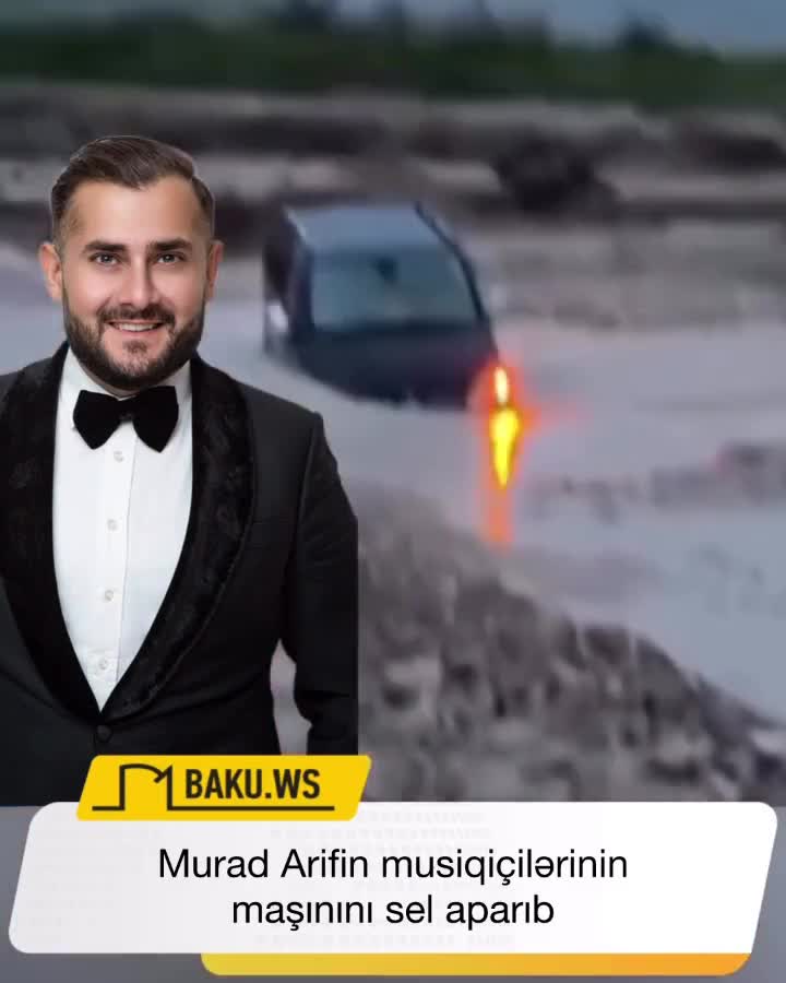 Murad Arifin musiqiçilərinin maşınını sel apardı