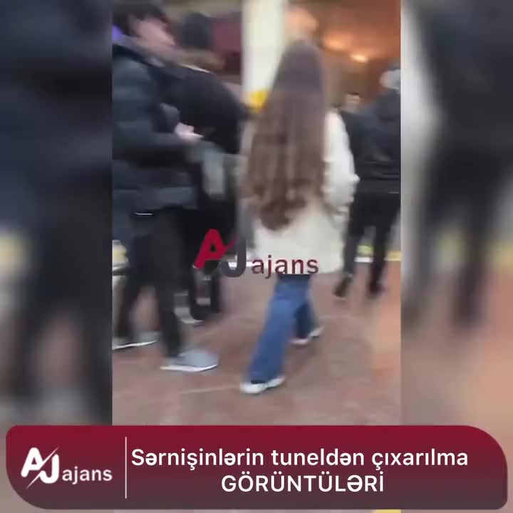 Sərnişinlərin tuneldən çıxarılma GÖRÜNTÜLƏRİ