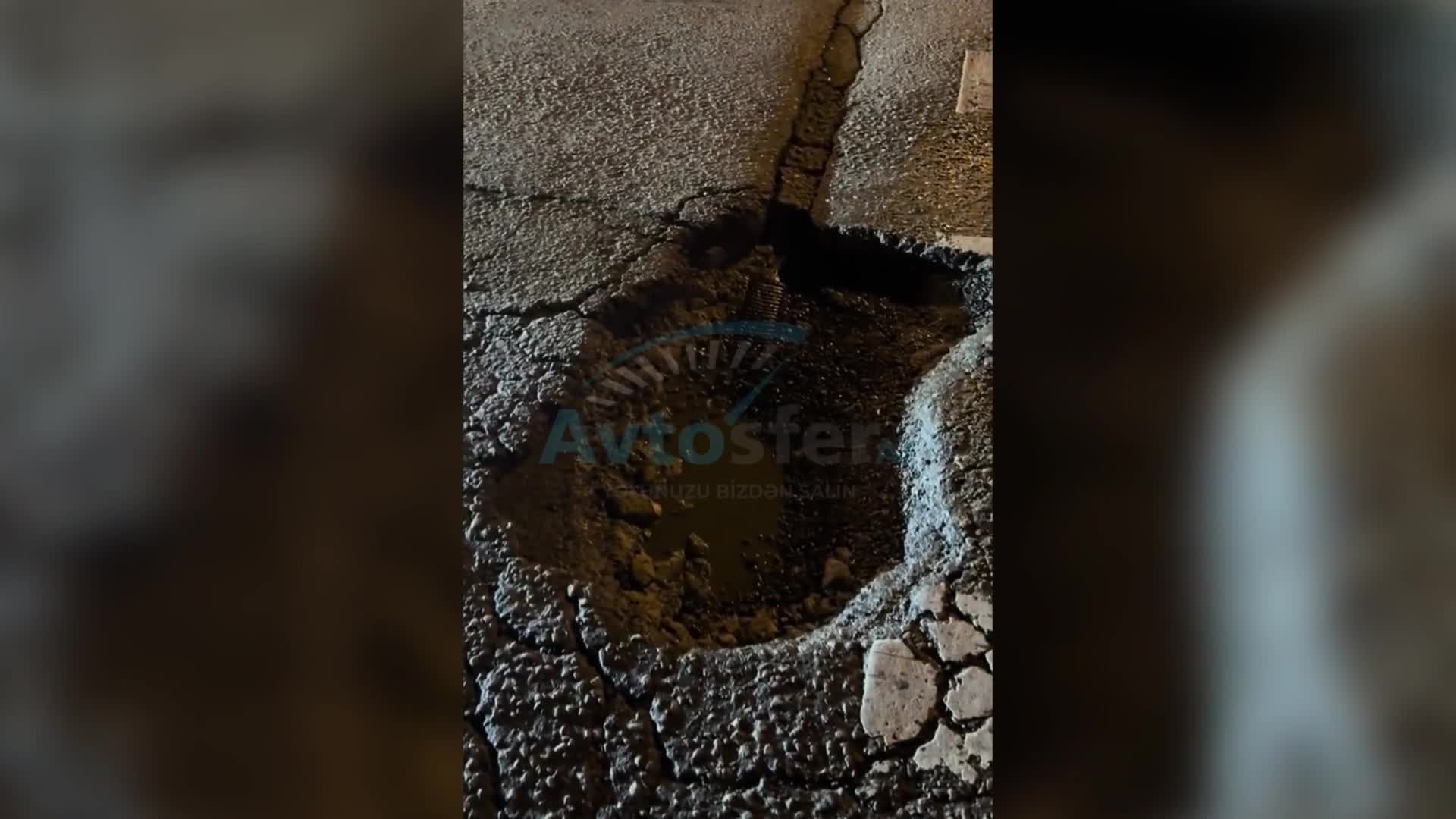 Hövsan yolunda dərin çuxur sürücüyə ziyan vurdu 