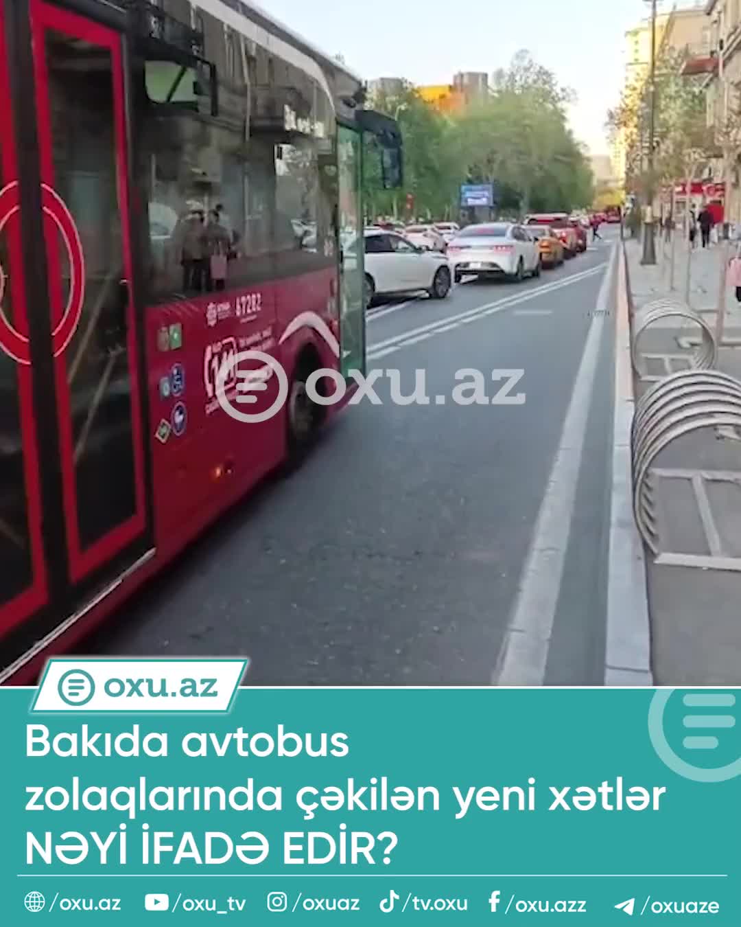 Bakıda avtobus zolaqlarında çəkilən yeni xətlər