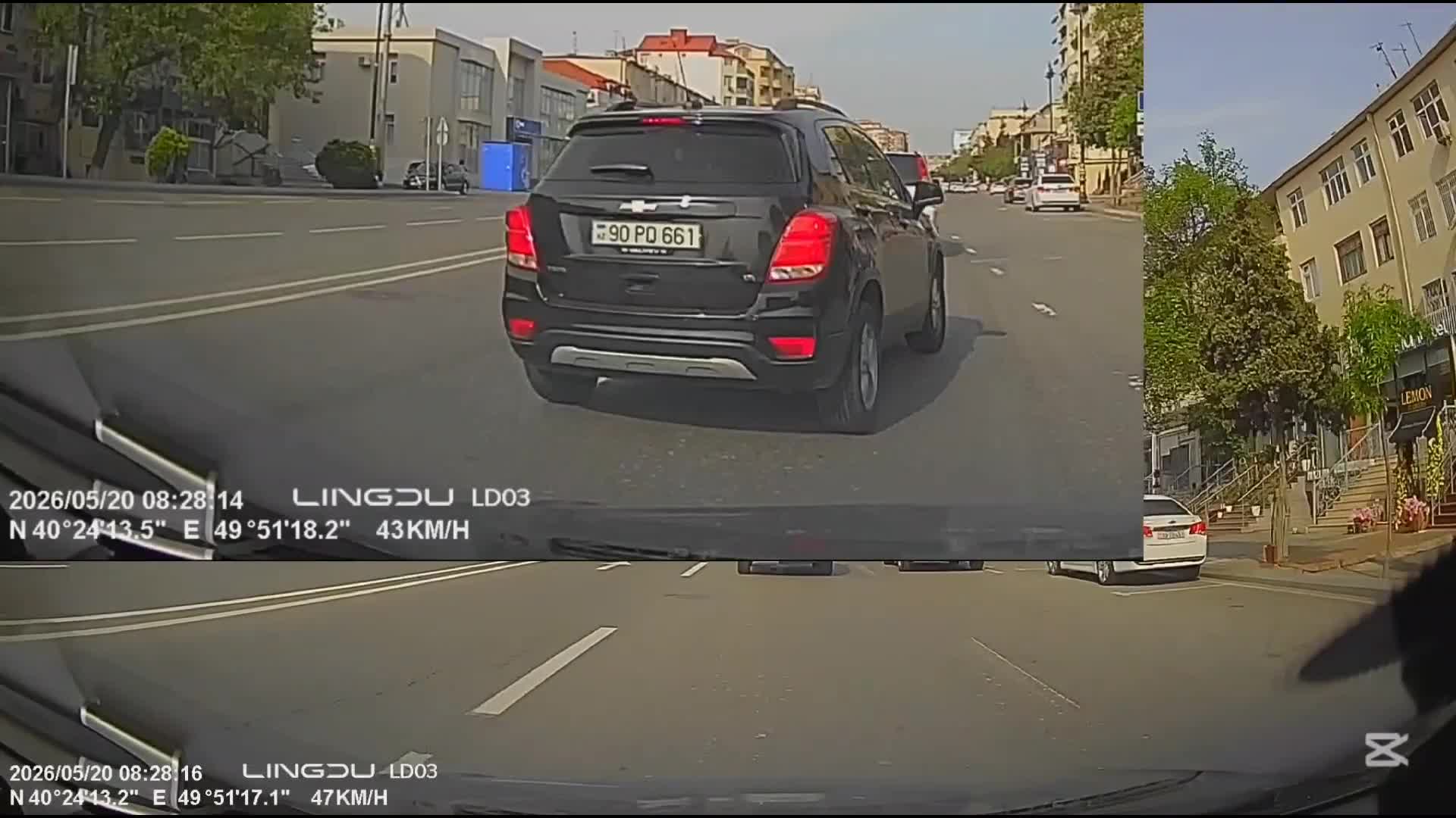 Zolağı qəfil dəyişib təhlükə yaratdı, sonra sağdan ötdü