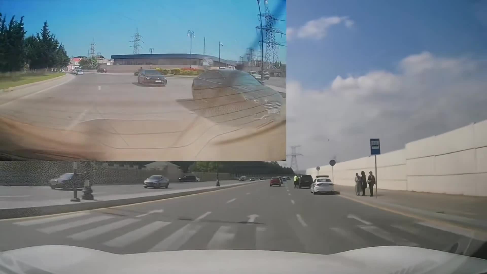 Sağ zolaqla hərəkət edib sola çıxan sürücü təhlükə yaratdı