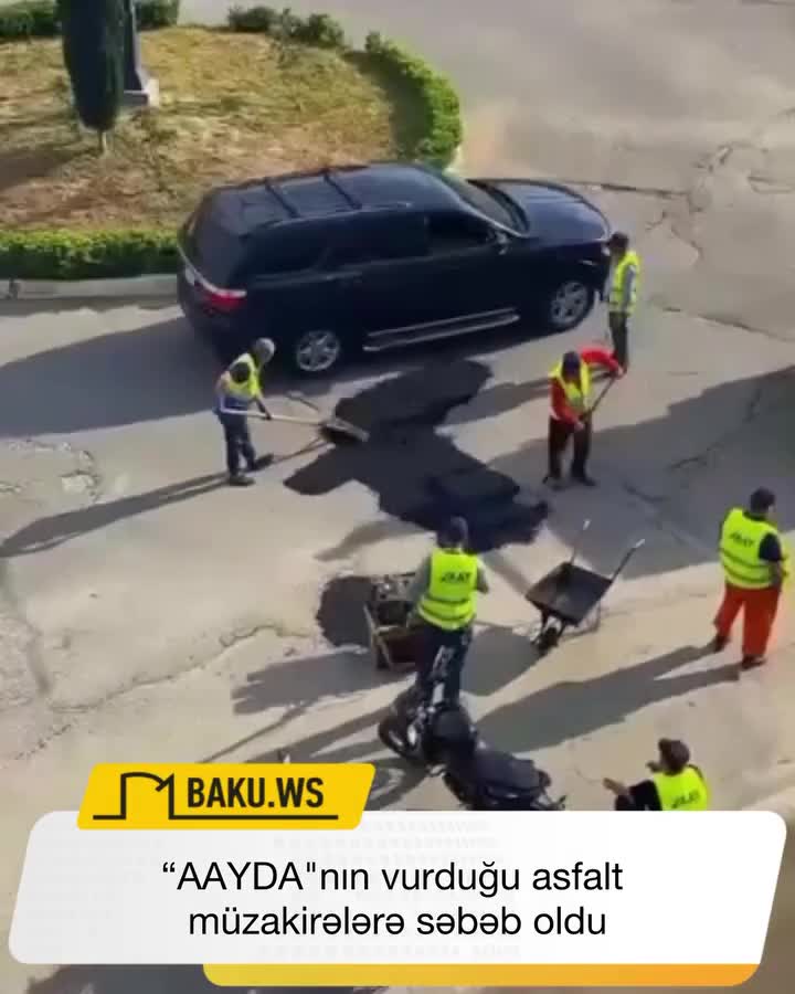 "AAYDA"nın vurduğu asfalt müzakirələrə səbəb oldu - VİDEO