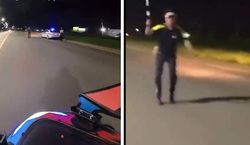 Yol polisi əməkdaşı ilə motosikletçi arasında İNSİDENT