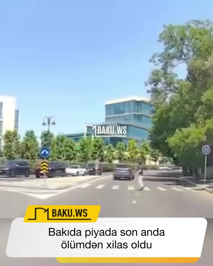 Bakıda piyada son anda ölümdən xilas oldu