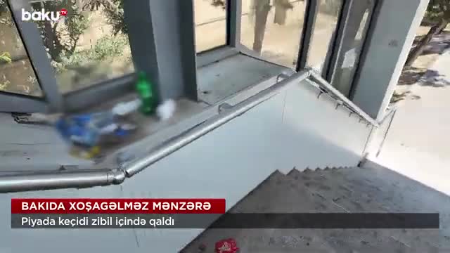 Bakıda piyada keçidində utancverici mənzərə