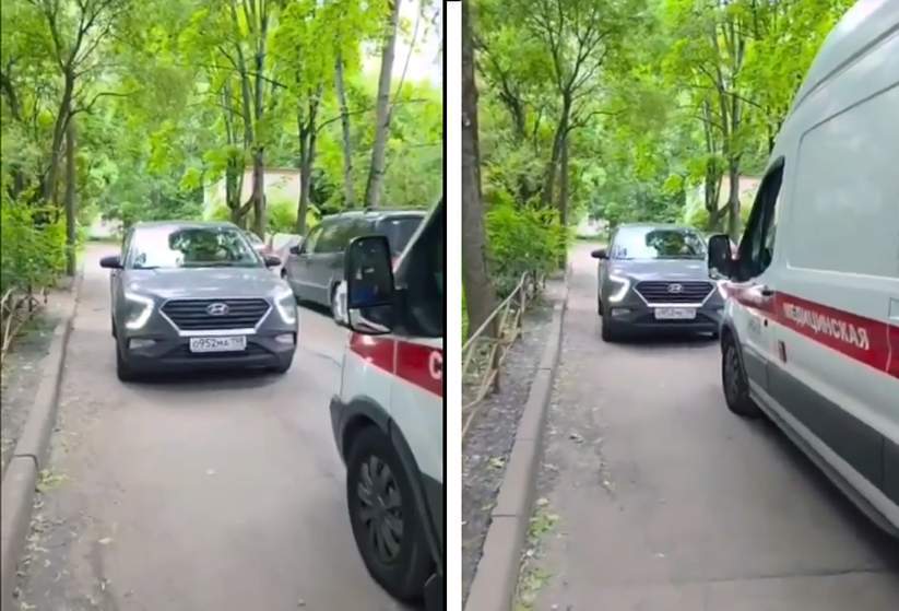 Təcili tibbi yardım maşınına yol verməyən sürücü