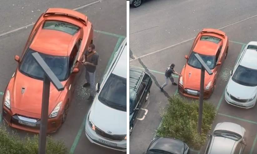 Naməlum şəxs balta ilə "Nissan"ı yararsız hala saldı