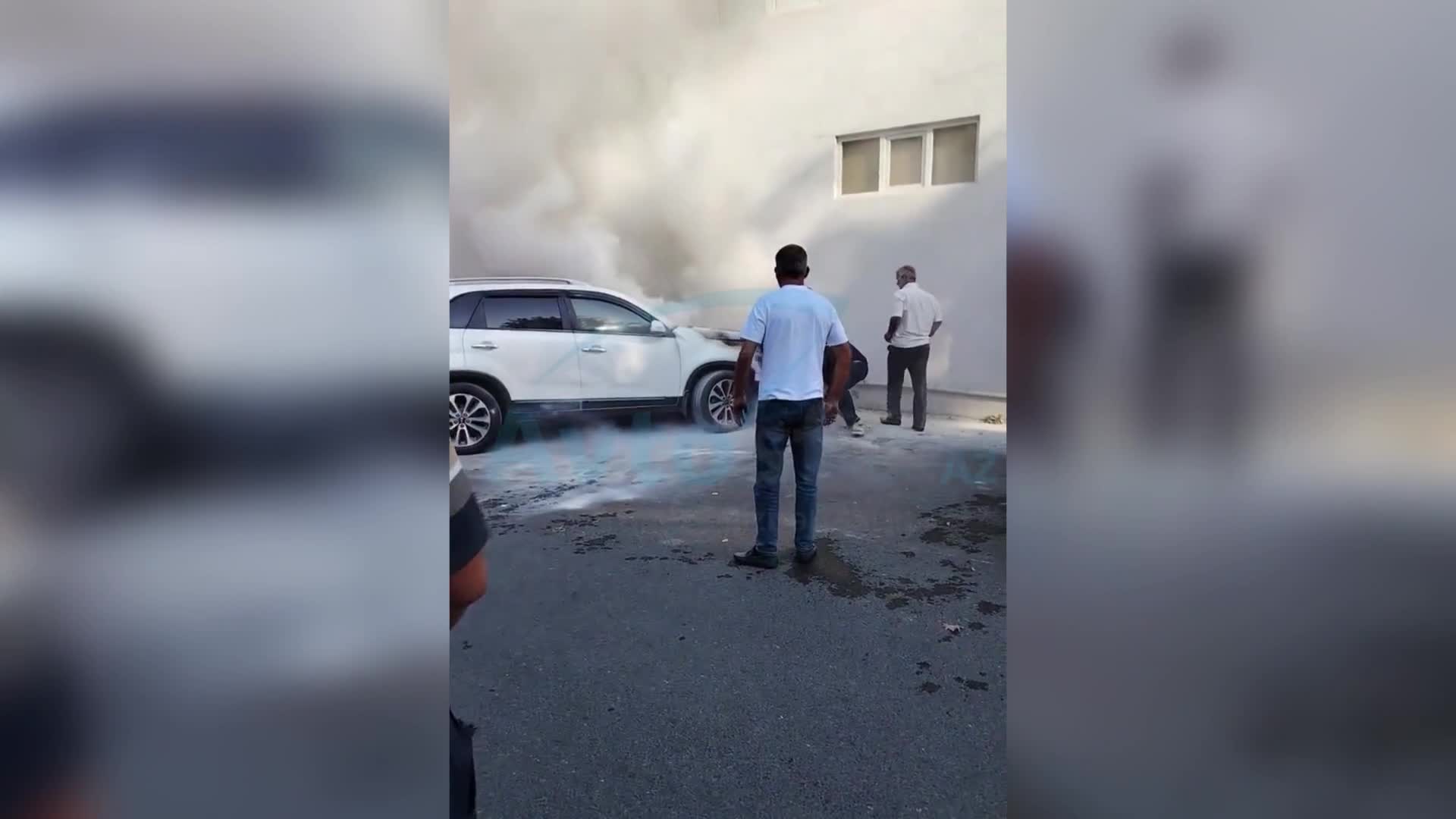 Göyçayda “KIA” qəfil alovlandı