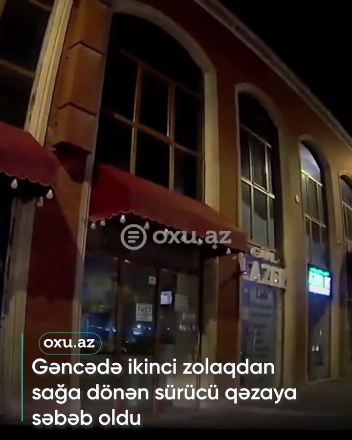 ikinci zolaqdan sağa dönən sürücü qəzaya səbəb oldu 