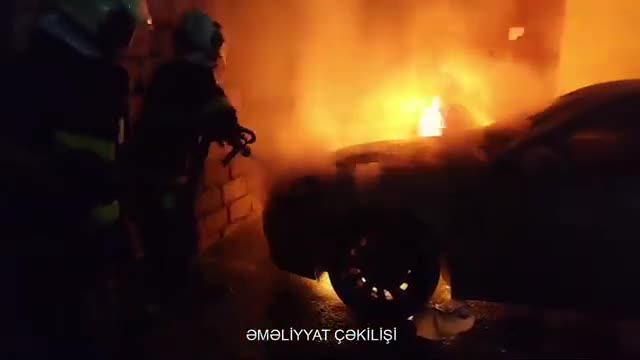 Xırdalanda “Hyundai” yandı