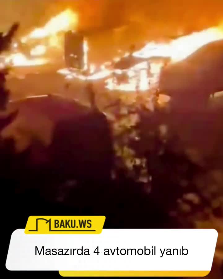 Masazırda 4 maşın yandı