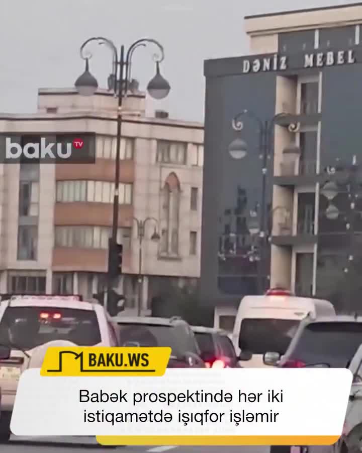 Bakıda işıq olmadığlı üçün "svetafor" işləmədi 