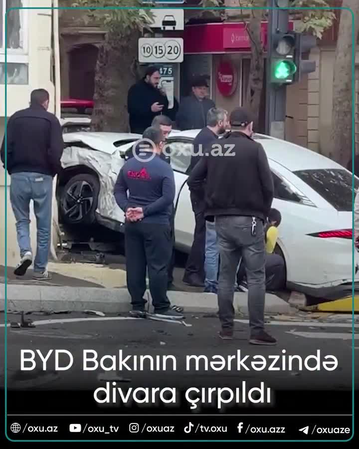 "BYD" Bakının mərkəzində divara çırpıldı